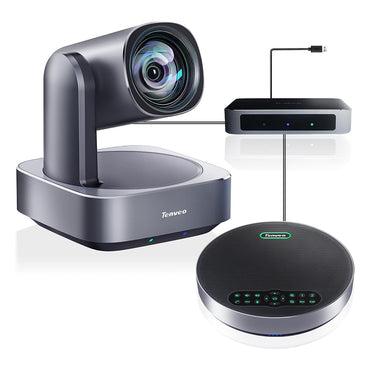 Tenveo TEVO-VA512GROUP 4K UHD PTZ Video Conference Camera with 12X Optical Zoom, Bluetooth 5.0, 1/2.8" SONY CMOS, IR Remote Control, HDMI / Display Port Interface, Noise Reduction for Business Meeting and Video Conferencing