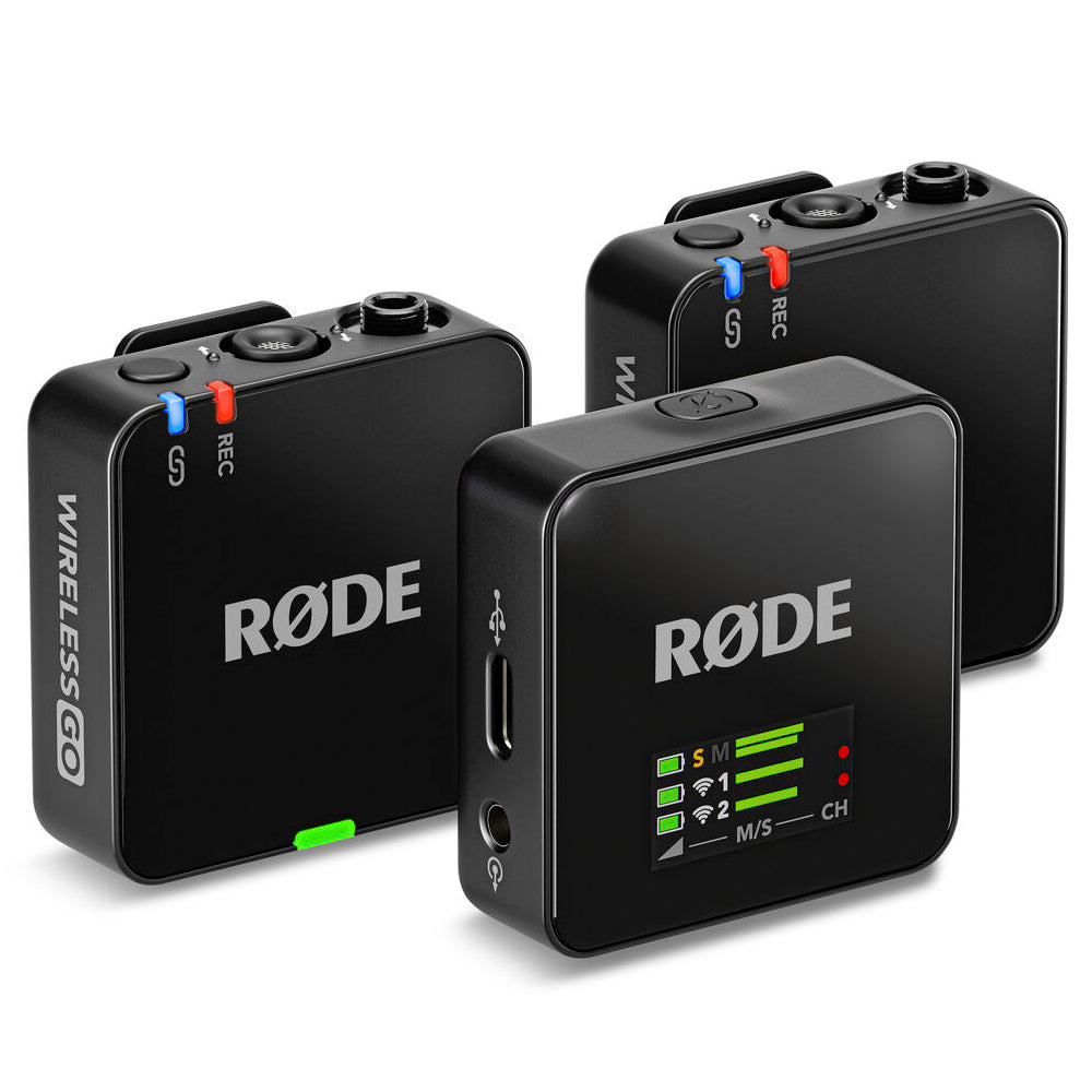 RODE Wireless GO Gen 3 / GO II (Dual TX + RX) Ultra-Compact Microphone with 2-Person Clip-On Transmitter, 2.4GHz Frequency, Intelligent GainAssist Technology for Smartphones, Cameras, Computers & Laptops
