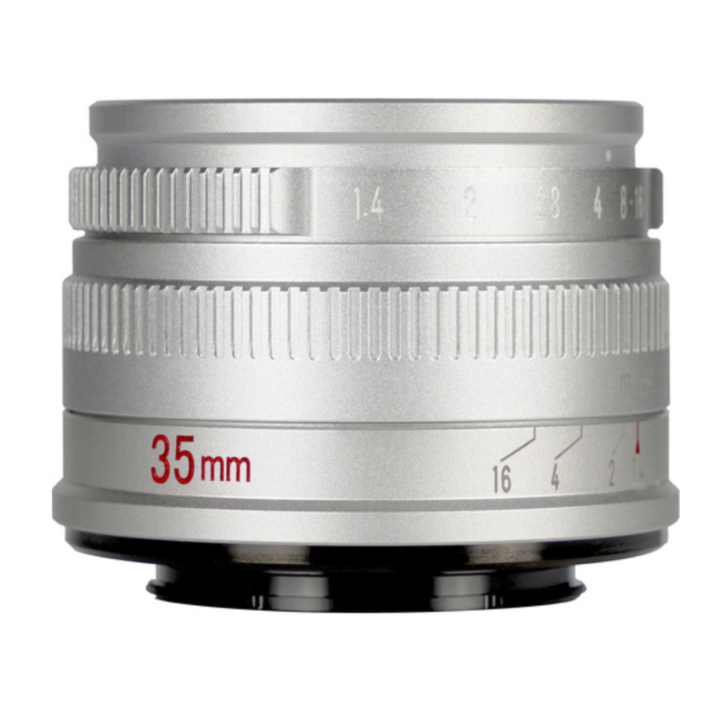 7Artisans 35mm F/1.4 APS-C Format M43 Micro Four Thirds Mount Compact Portrait Prime Lens MF Manual Focus for Mirrorless Cameras | Black Silver