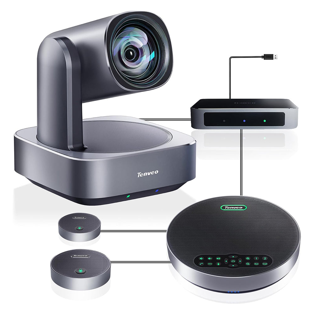 Tenveo TEVO-VA512GROUP 4K UHD PTZ Video Conference Camera with 12X Optical Zoom, Bluetooth 5.0, 1/2.8" SONY CMOS, IR Remote Control, HDMI / Display Port Interface, Noise Reduction for Business Meeting and Video Conferencing