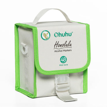 Ohuhu Honolulu Series Alcohol Based 48 Mid-Tone Colors plus Colorless Blender Dual Tipped Brush Markers for Coloring and Illustration for Kids and Adults (Brush and Chisel) Y30-80403-66