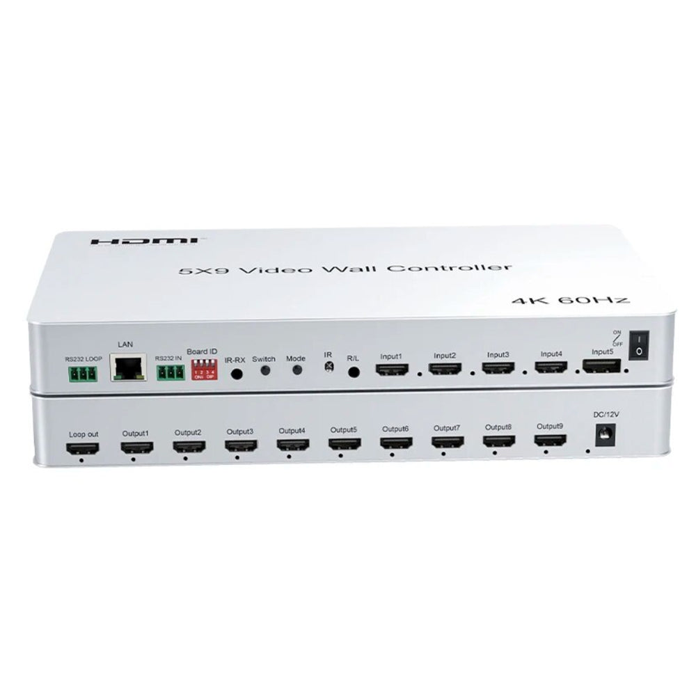 ArgoX 5x9 4K 60Hz HDMI / DP DisplayPort Display Wall Controller with Pass Through, 3D Video Support, Input Source Splicing, and Included Remote Control | HDVW03