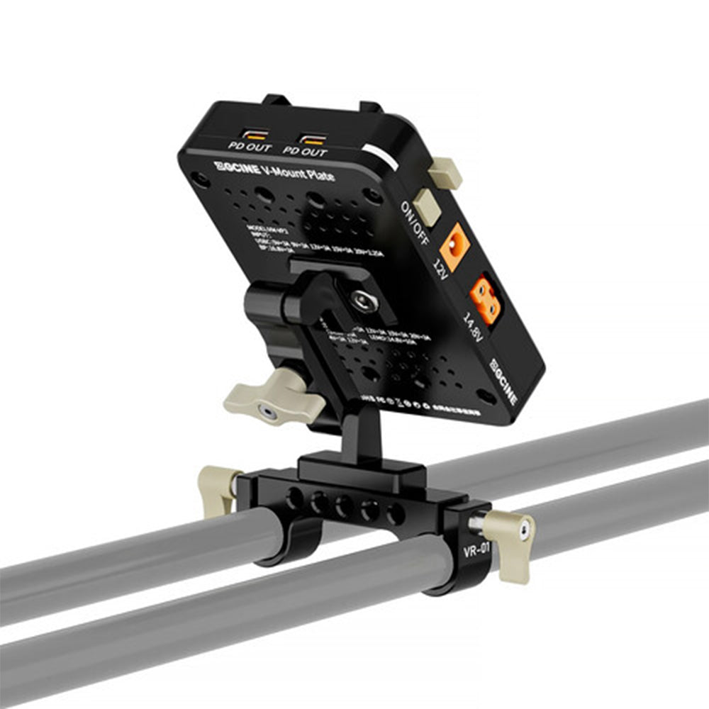 ZGCINE VP2 KIT1 | KIT3 V-Mount Battery Plate with Articulating Arm and 15mm LWS Rod Bracket, Dual D-Tap, 2-Pin LEMO, USB-C PD Input/Output, USB-A QC, DC, BP Output, 1/4"-20 Mount Threads, LED Battery Indicator for Photography & Videography