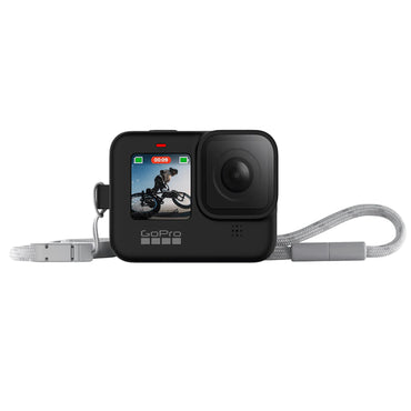 GoPro Sleeve + Lanyard with Protective Silicone Anti-Scratch Cover for HERO 12 / 11 / 10 / 9 BLACK Action Cameras | Black, White