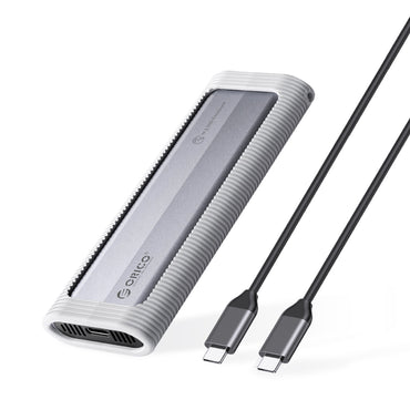 ORICO M.2 NGFF SATA/NVMe SSD Enclosure 6GBPS/10GBPS USB 3.1 Type-C Solid State Drive Aluminum Case with Data Cable & Silicone Cover - Supports 8TB Storage & Windows, MacOS & Linux Systems for PCs, Computer Desktops & Laptops