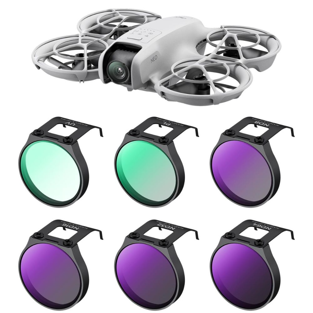 K&F Concept Nano-X Series UV Ultraviolet Filters / CPL Circular Polarizer / ND8 16 32 64 Neutral Density Lens Filter with 28 Multi-Layer Coated Imported AGC Optical Glass and 3 & 4 Light Reduction Stop for DJI NEO Drone Photo / Video