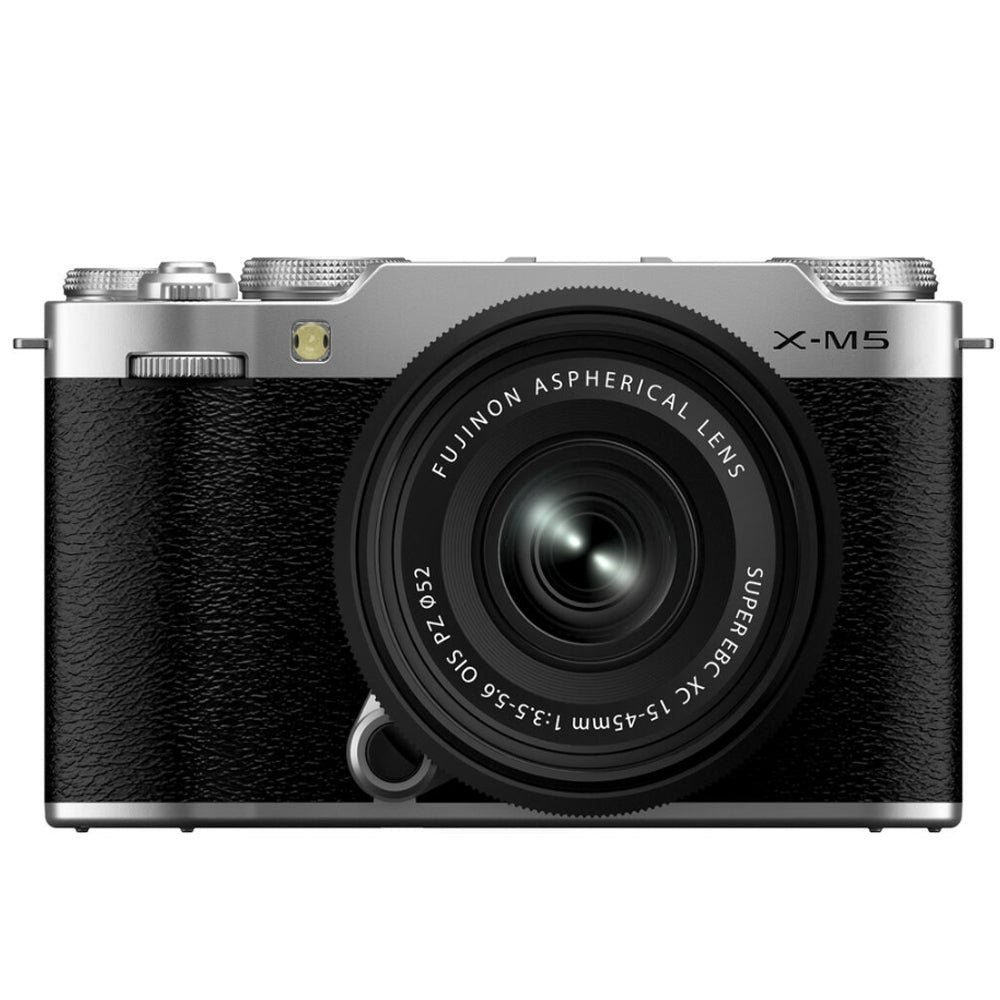 FUJIFILM X-M5 Body with XC 15-45mm f/3.5-5.6 OIS PZ FUJINON Autofocus Lens - Mirrorless Camera Kit | 26.1MP APS-C X-Trans 4 CMOS Sensor, X-Processor 5, 6.2K/30fps Video, AI-Driven Subject Detection & Digital Image Stabilization