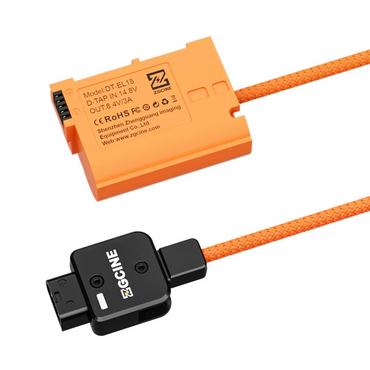 ZGCINE D-Tap EL15 Dummy Battery Replacement for Nikon D7000, D800, D500, Z7 Series, Z5 & Z6 EN-EL25 Camera Batteries | Continuous Power Supply for Video Recording, Live Streaming & Production | DT-EL15