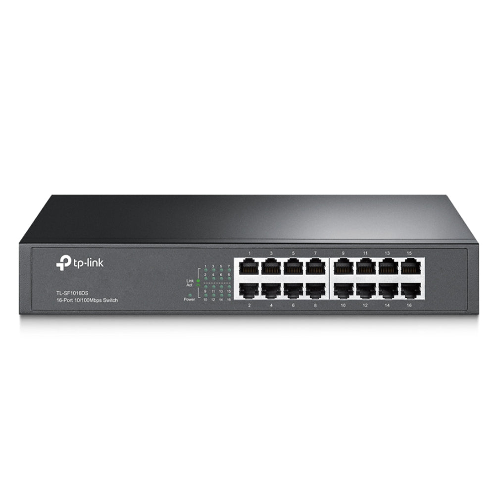 TP-Link 16 Port 10/100Mbps RJ45 Desktop / Rack Mountable Ethernet Switch with Auto Negotiation / MDI / MDIX, 802.3X Flow Control for Networking | TL-SF1016D, TL-SF1016DS