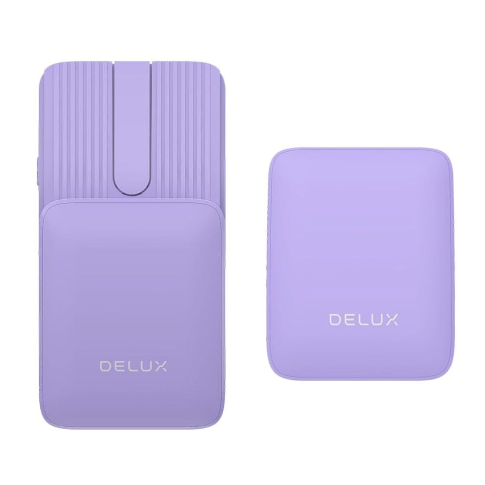 Delux MF10 PRO Bluetooth Wireless Pocket Sliding Optical Mouse and Presenter with Up to 1600 DPI Resolution Sensor, Built-In Red Laser Pointer, and Rechargeable 40 Hour Battery for PC & Laptop Computers and Tablets