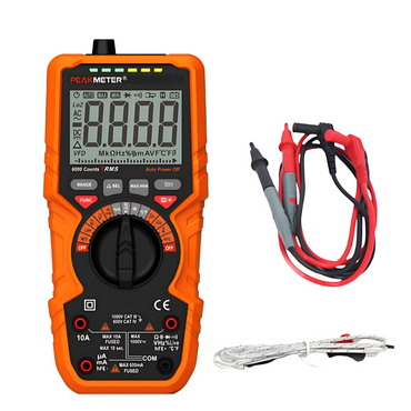 PeakMeter 1000V DC/AC Digital Multimeter with Continuity Tester Mode, Min / Max Measurement NC Function, Battery Voltage Indicator for Electrical Testing, Troubleshooting Appliances & Equipment, Non-Contact Voltage Detection | PM118B