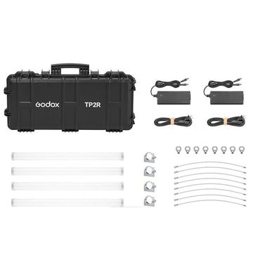 Godox KNOWLED TP4R 8-Light Pixel RGB Studio 122cm Tube Lights Kit Set and TP-P600KIT Power Box, Onboard, DMX, CRMX, RDM, Bluetooth, Wireless App Controls and 17 Special Effect Presets for Studio Light Production and Photography