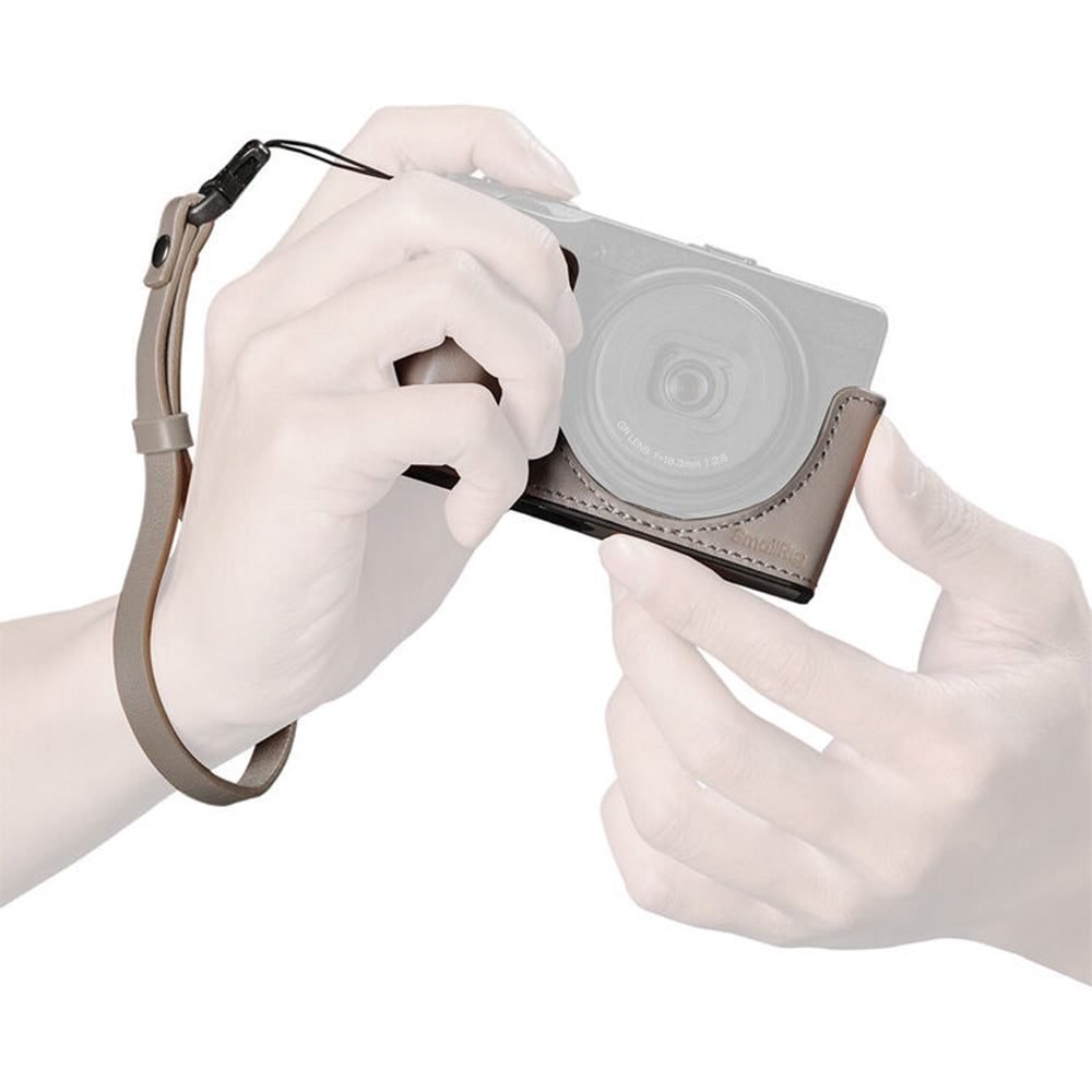 SmallRig Leather Half-Case with Wrist Strap for Ricoh GR IV | 5676 / 5677 / 5678
