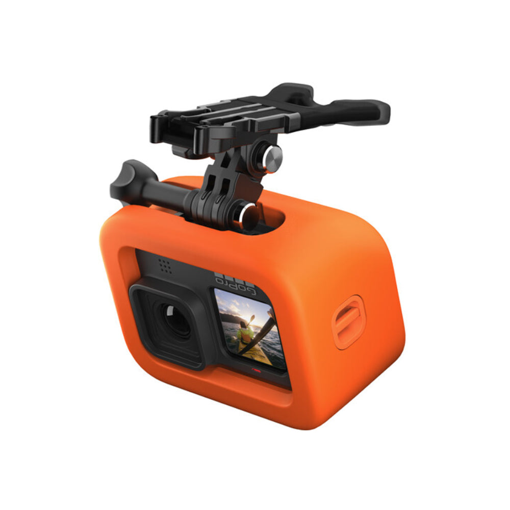 GoPro Bite Mount + Floaty Orange Protective Housing Cage Floater with Cushioned Paddings for HERO 12 / 11 / 10 / 9 BLACK Action Camera | ASLBM-003