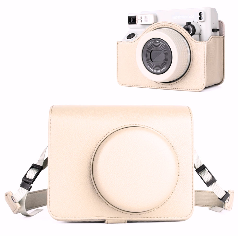 Pikxi FUJIFILM Instax Wide 400 Camera Leather Bag Protective Case with Formfitting Holes for Controls, Sp Button Locks and Removable Camera Cover | Black Brown Green