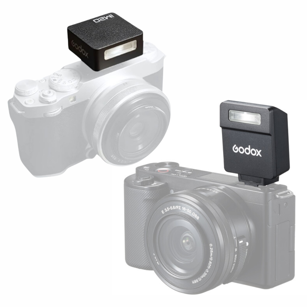 Godox iM22 / iM20 Portable Manual Mini Camera Flash with Hot Shoe Mount, 440 Full Power Flashes, 5 Level Output Power, 3 Seconds Recycling Time and Built-In 470mAh Lithium-ion Battery for Studio Lighting and Equipment