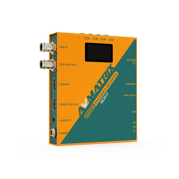 AVMATRIX SE2017 SDI / HDMI Audio Video Encoder & Recorder with Multi-Platform Live Stream via USB Type C, Power-over-Ethernet, USB Disk & SD Card Recording Storage