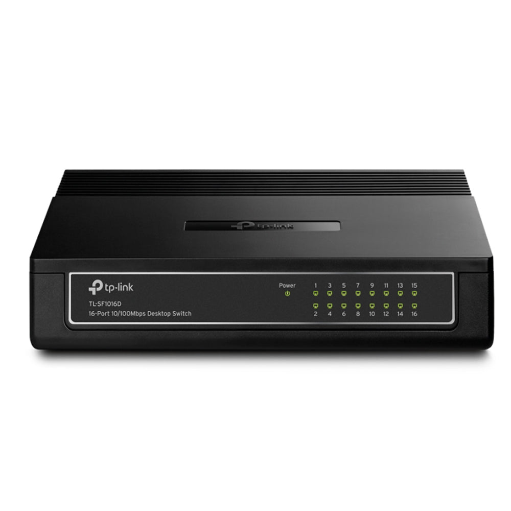 TP-Link 16 Port 10/100Mbps RJ45 Desktop / Rack Mountable Ethernet Switch with Auto Negotiation / MDI / MDIX, 802.3X Flow Control for Networking | TL-SF1016D, TL-SF1016DS