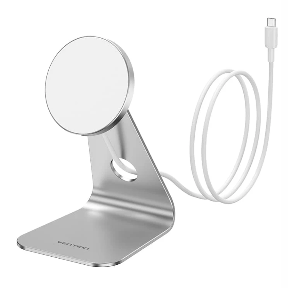 Vention 15W Magnetic Wireless Charger Stand with MagSafe 1M for iPh - Silver