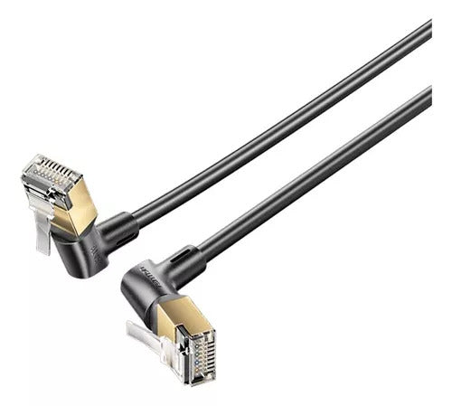 Vention 1 Meter Cat8 360° Right Angle UTP Ethernet Patch LAN Cable RJ45 Male to Male with Gold Plated Contacts, Max 40Gbps Rated Transfer Speed and 2000MHz Bandwidth for Internet Network | IKLBF
