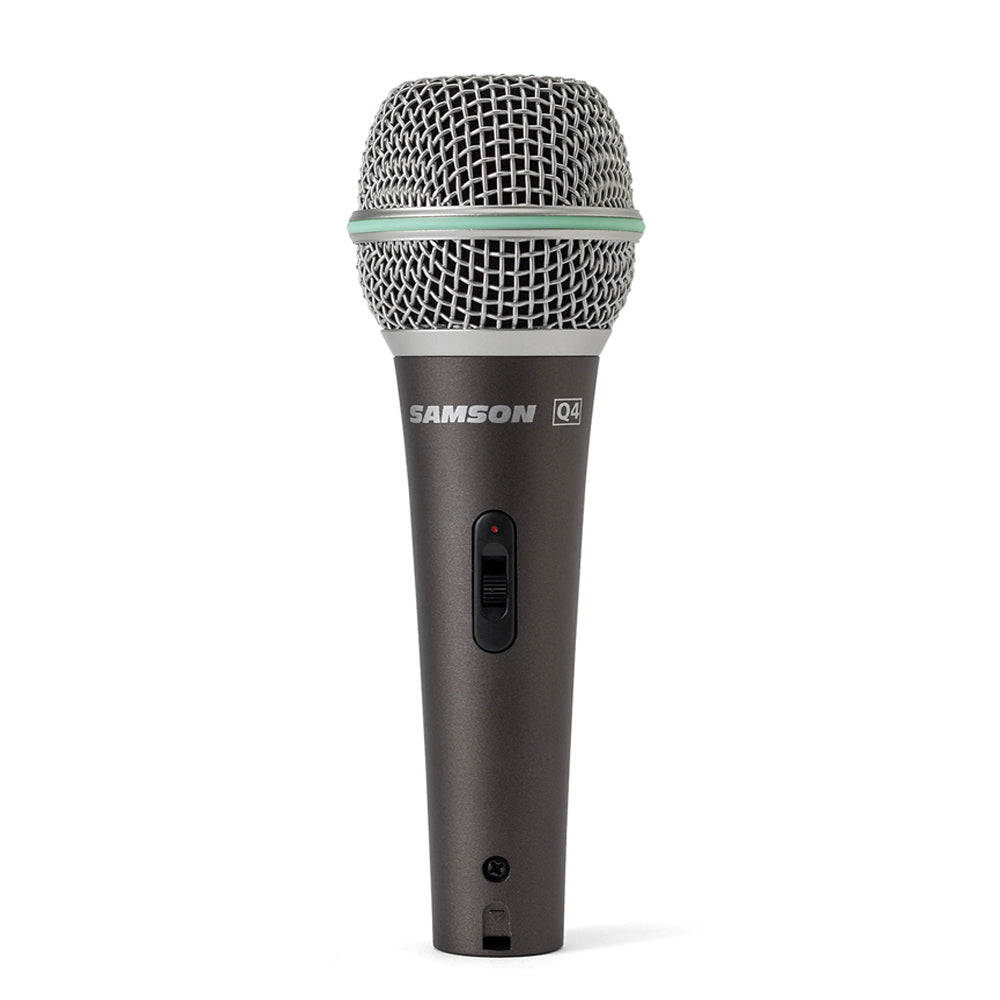 Samson Q4 Professiol Dymic Supercardioid Handheld Microphone with Mic Clip & 18' XLR Cable for Vocal and Instrument Recording, Studio, Live Performance, Karaoke, with 5Hz to 15kHz Frequency Response, Neodymium Mic Element, Steel Grill