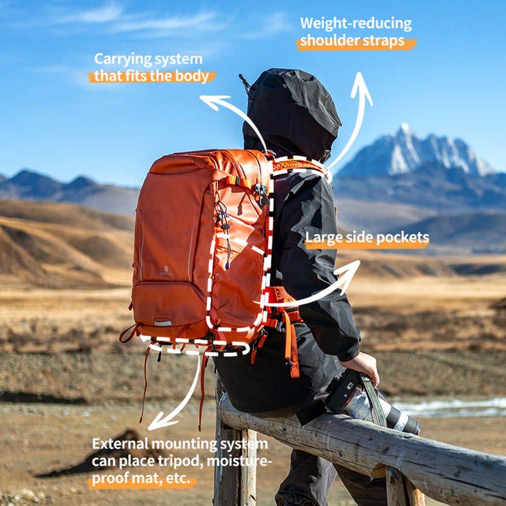 EIRMAI S35 / S25 Waterproof Camera Photography Backpack 2 DSLR Bodies, 5 Lenses, Laptop, Tripod Holder Compartment -Available Color and size