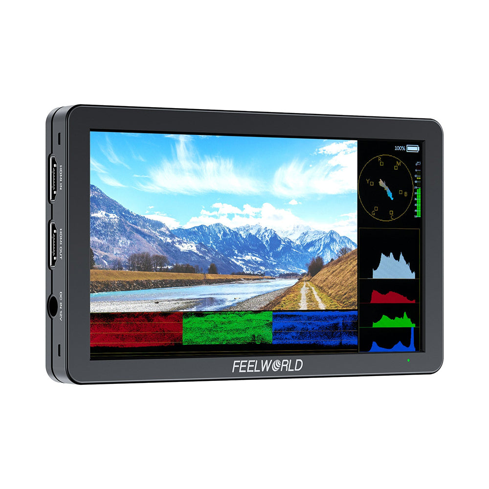 FEELWORLD T6 Camera Field Video Monitor 6" IPS with Aluminium Housing 4K HDMI Full HD, Aluminium Housing, 3D LUT, HDR, Waveform NP-F Battery Slot & Multiple Power Options