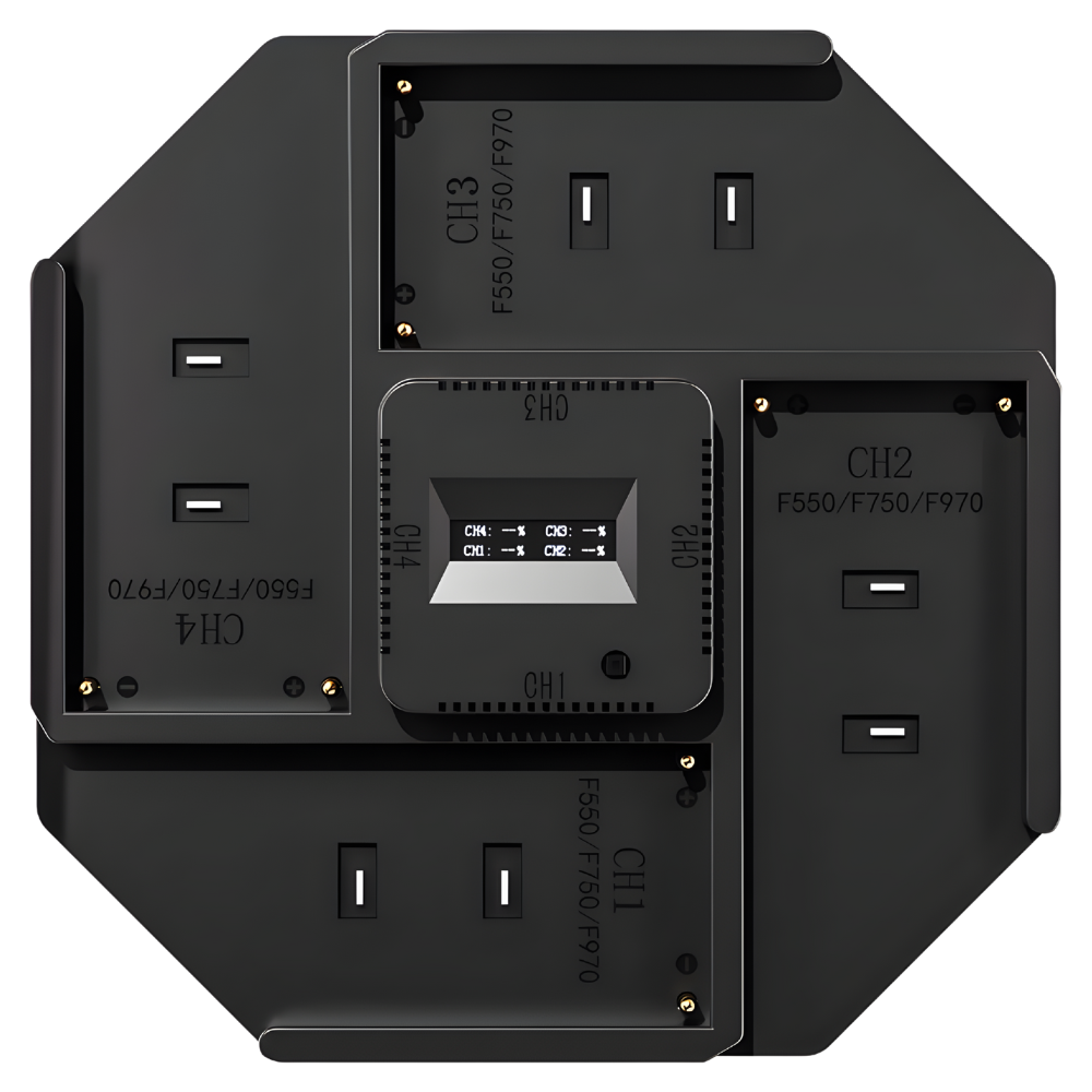 ZITAY High-Power NP-F Fast Quad Charger Kit