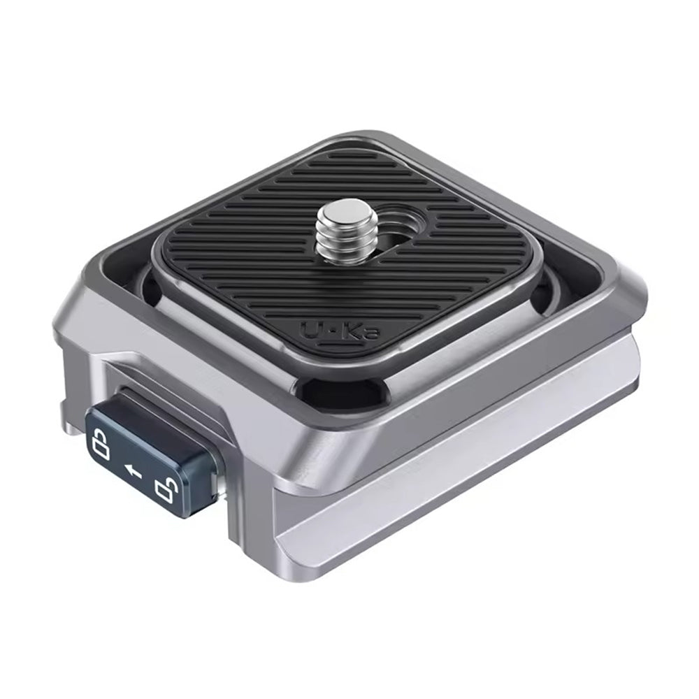 Ulanzi Uka Quick Release Camera Kit for DJI RS 2/3/4 Gimbal Stabilizer with Non-Slip Metal Plate, Safety Lock System and F38 QR Plate Arca-Swiss Compatible - Black, Silver | C028 C061