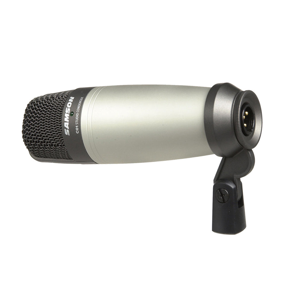 Samson C01 SR850 Cardioid Condenser Microphone Headphone Bundle Kit Set with 10Hz to 30kHz Frequency Response, 19mm Large Diaphragm, Enhanced Ambient Listening, & Gold Plated XLR Connector for Studio, Podcast, Recordings, Acoustics