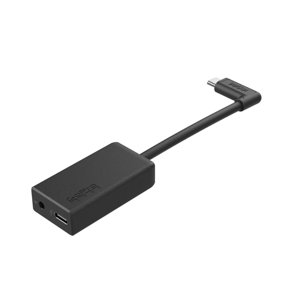 GoPro 3.5mm AUX Mic/Line Audio Jack Female Microphone Adapter with USB Type-C Power Inputs and Camera Connection for HERO 11 / 10 / 9 / 8 Black Action Cameras | AAMIC-001