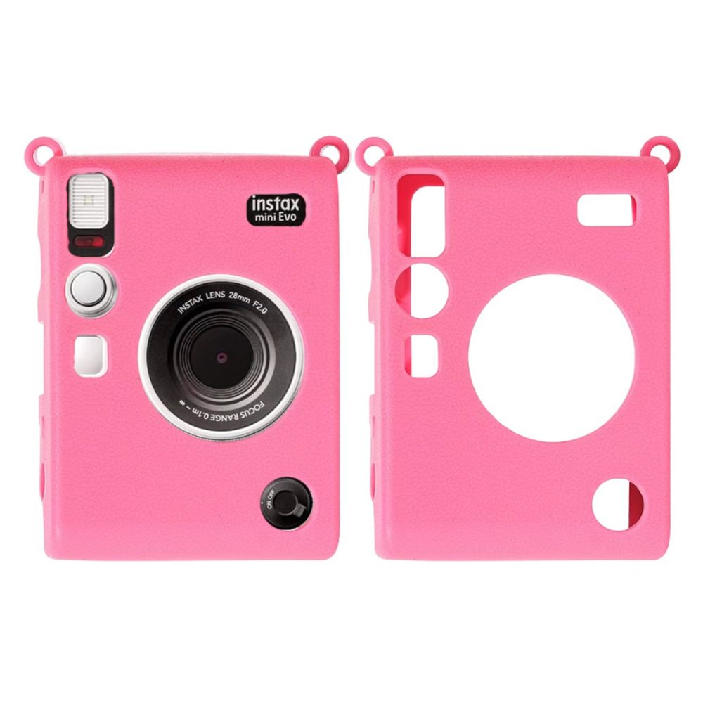Pikxi Soft Silicone Protective Case for FUJIFILM Instax Mini EVO Instant Film Camera Wear & Drop Resistant with Precise Cutout Holes | White Brown Black Pastel Pink Purple Blue Green