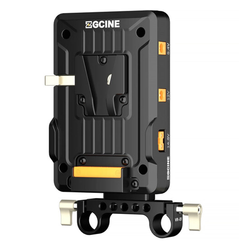 ZGCINE VM-VP1 KIT 1 | KIT 3 Series V-Mount Battery Plate with Adjustable Arm and 15mm LWS Rod Bracket, 20V, USB-C PD, USB-A QC, DC, D-Tap, BP Output, 1/4"-20 Mount Threads, LED Battery Status Indicator for Photography & Videography Devices