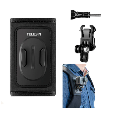 TELESIN Backpack Strap with Adjustable Dual J-Hook Mount Quick Release & Hook-and-Loop Strap Closure