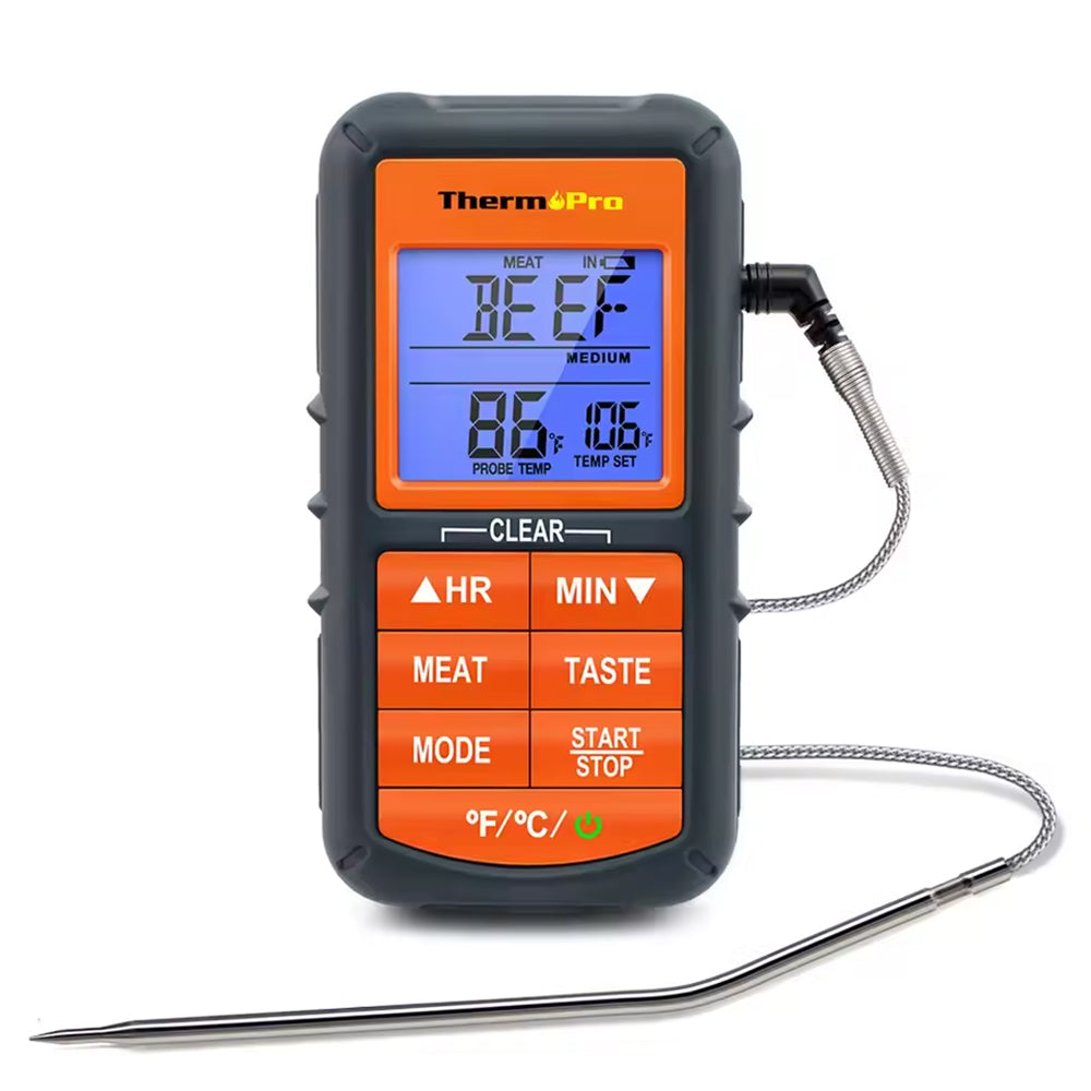 ThermoPro Wireless Remote Digital Cooking Turkey Steak Food Meat Thermometer for Grilling Oven Kitchen Smoker BBQ Grill Thermometer with Probe, 300 Feet Range | TP07 | TP06B