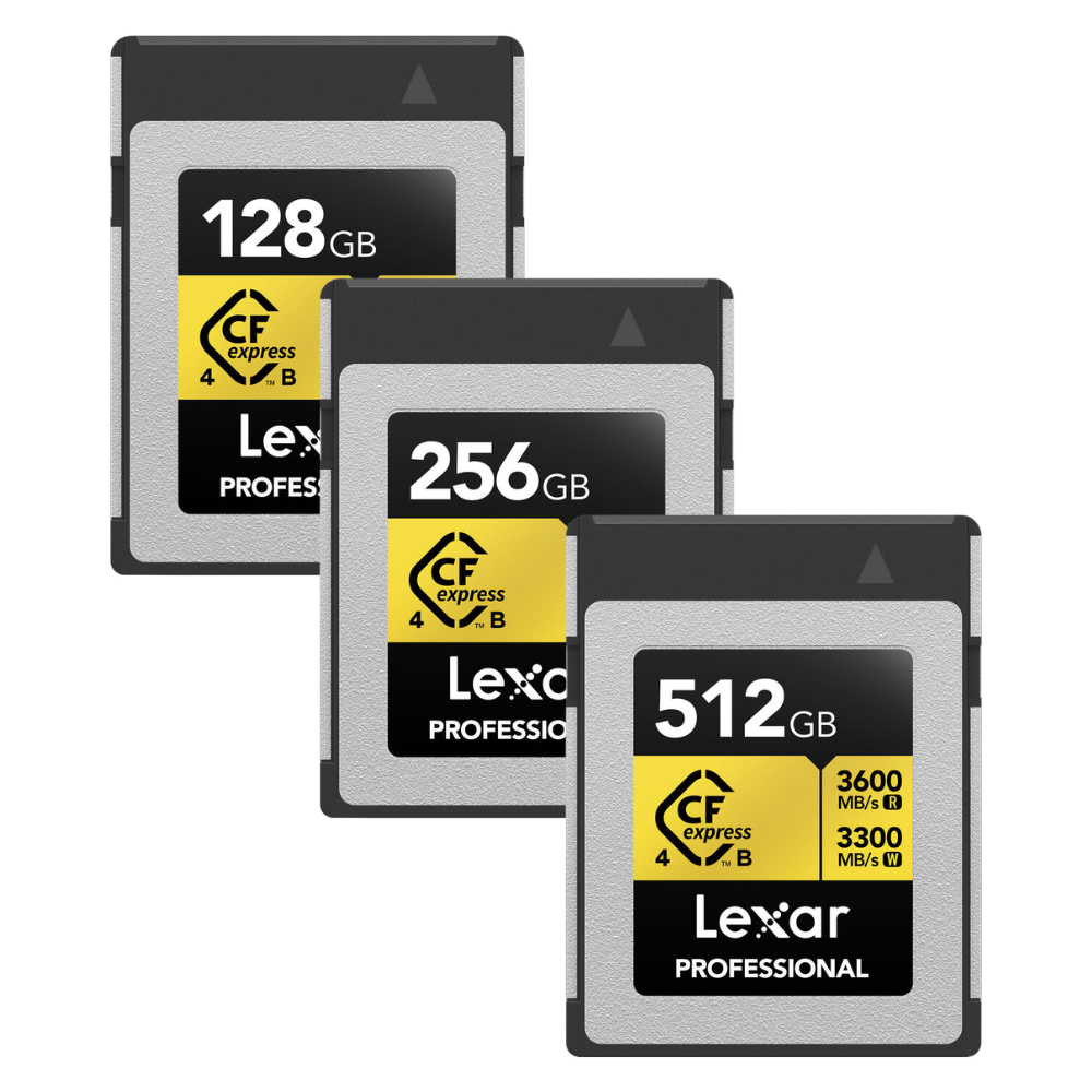 Lexar Professional GOLD CFexpress 4.0 Type B Memory Card, 3600MB/s Read, 3300MB/s Write | 128GB / 256GB / 512GB