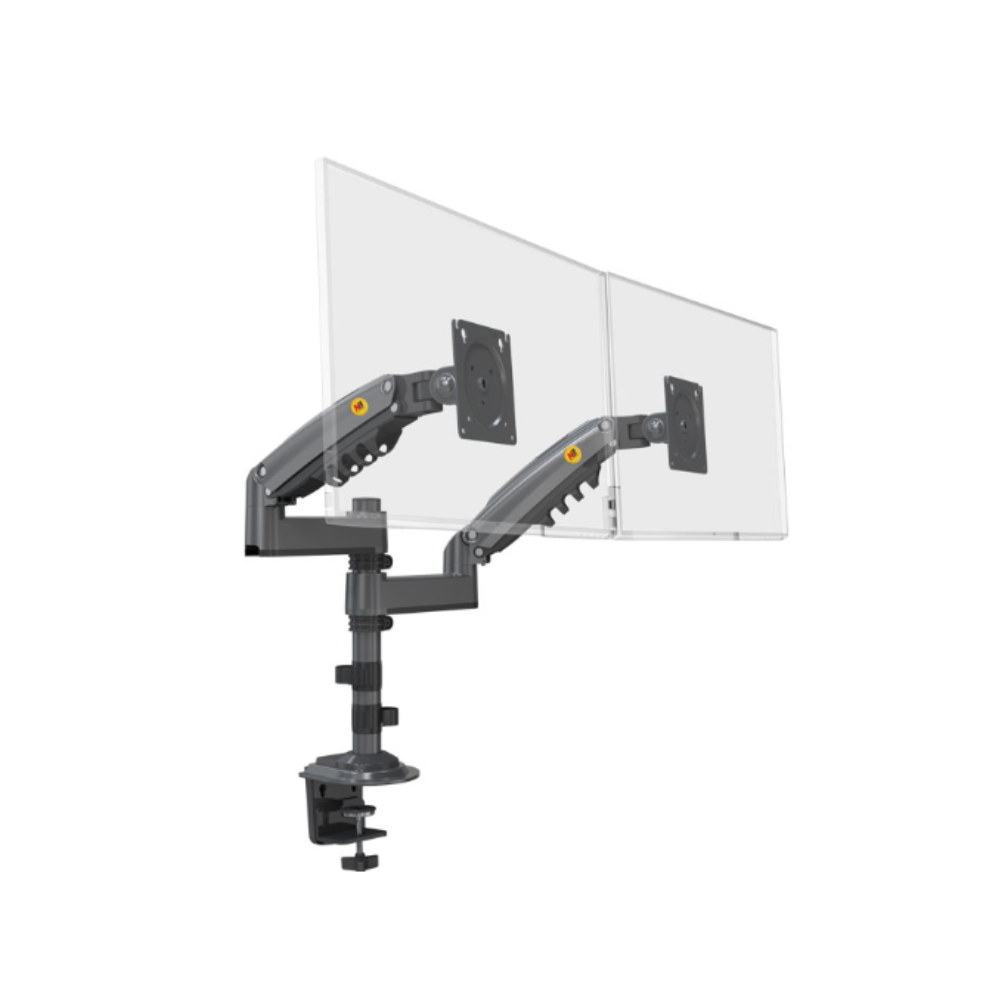 North Bayou NB H180 Dual Gas-Strut Flexi Mount Desktop Monitor Arm (17" to 27" Screens) Adjustable Heavy Duty Stand
