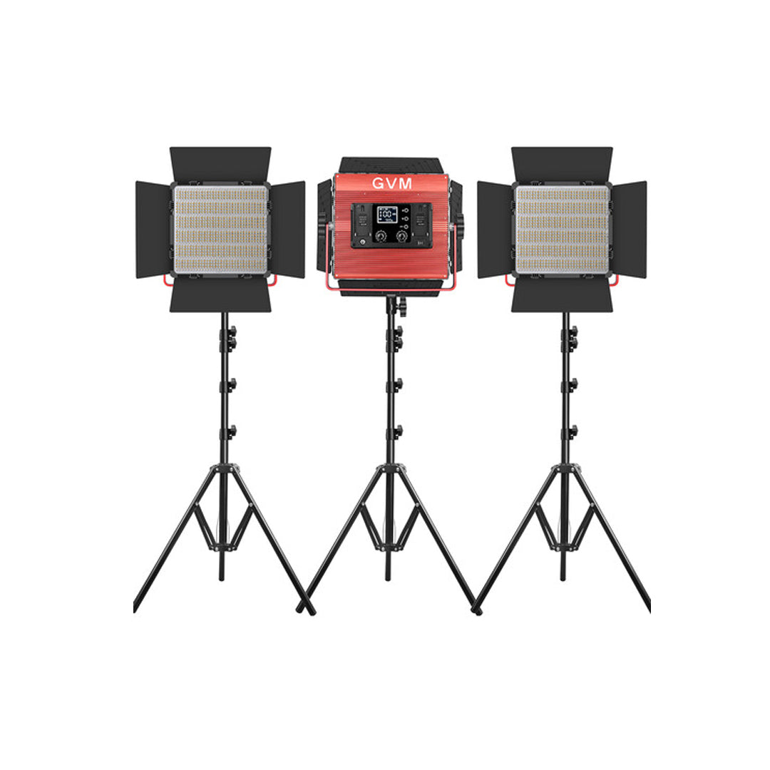 GVM RGB LED Video Bi-Color Soft Light Studio Kit with Wireless Connection, 3200 to 5600K Color Temperature and App Support for Photography and Videography | 1200D-3L