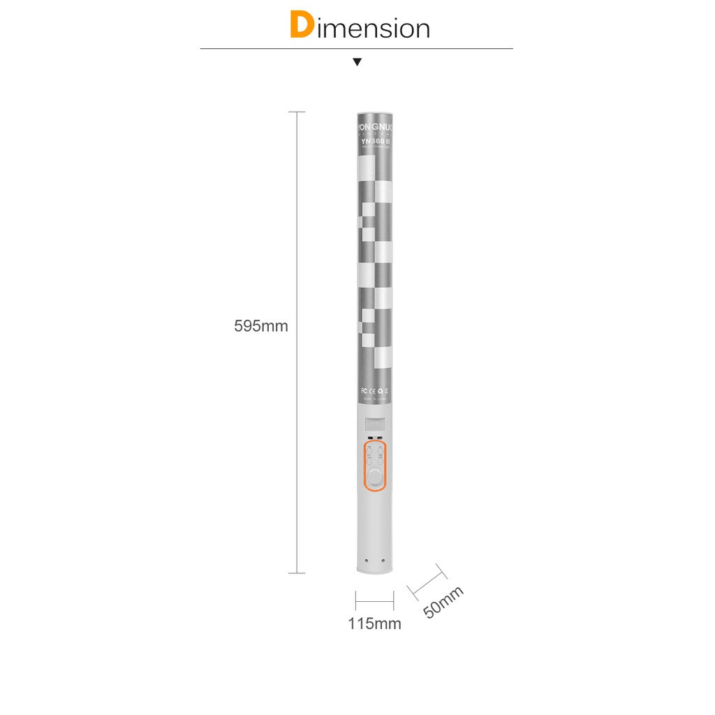 Yongnuo YN360 II RGB 3200K-5500K Handheld LED Video Light with Built-in 5200mAh Lithium Battery