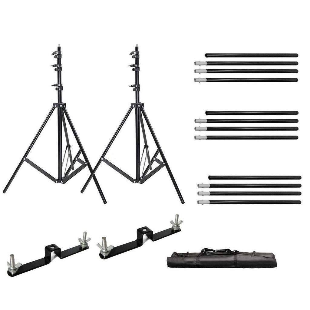 Pxel LS-BD2.6X3 3B Background Backdrop Muslin Stand 2.6M x 3M Triple Crossbar 8.5 x 10 Feet