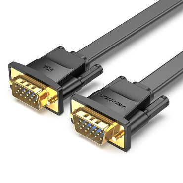 Vention 1080p Flat VGA Gold Plated (3+6) Male to Male 1-Meter Gold Plated (DAI) HD Video Connector for TV,PC, Projector, Monitor