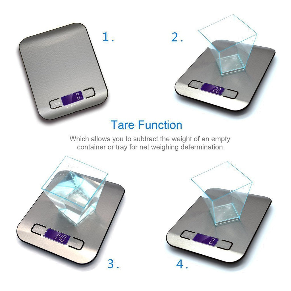 Eagletech Digital Kitchen Scale Multifunction Food Scale, 10kg, Silver, Stainless Steel