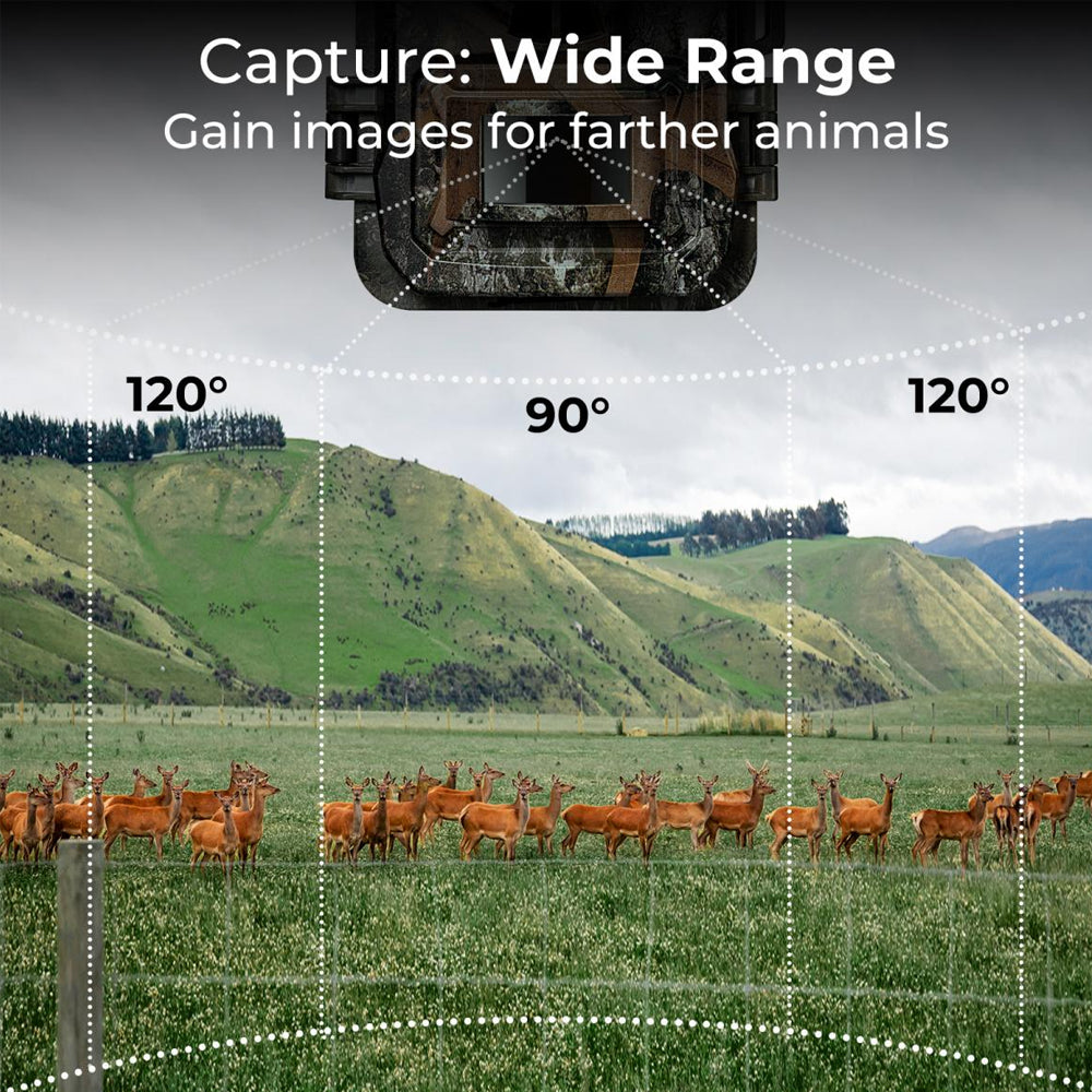 K&F Concept A101XS Outdoor Wildlife Trap Trail Camera Waterproof with High-Definition 1296P Video 24MP Photo, 120° Wide Angle Motion Detector Sensor, IR Night Vision, High-Speed Trigger Timing