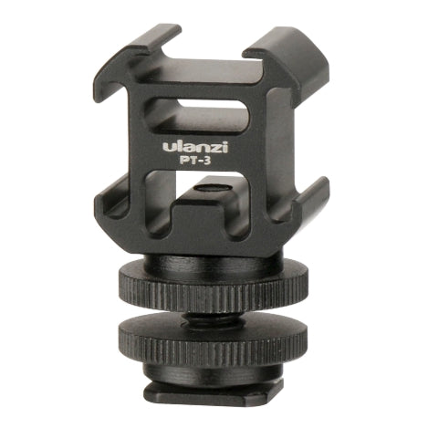 Ulanzi PT-3S Triple Cold Shoe Mounts with Hot Shoe Mount Adapter for DSLR Camera