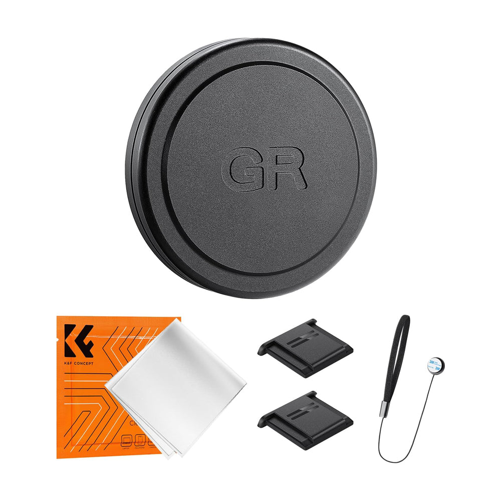 K&F Concept Lens and Rear Body Cap Aluminum Alloy Protection Cover for Ricoh GR IIIx, GR III and II Digital Compact Camera Series