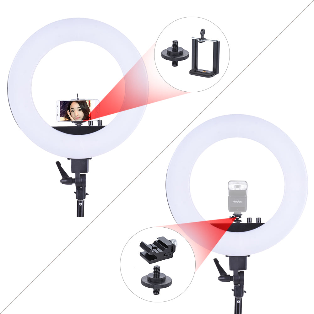 Pxel RL-18 RL18 LED Lamp Bi-Color Ring Light 18 inches 3200K-5500K Photography Studio Beauty Vlog Lighting Makeup, Livestream with Stand