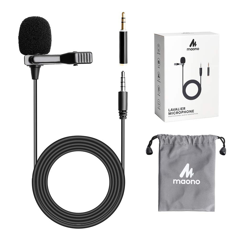 Maono AU-402L Cost-Effective Multipurpose Lavalier Microphone 3.5mm Jack Smartphone Tablet Laptop PS4 or Skype,YouTube, Recording, Podcasting and Webinar