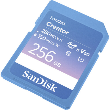 SanDisk 512GB 256GB 128GB Creator Series UHS-II SDXC V60 U3 SD Memory Card Class 10 w/ 280MB/s Read / 150MB/s Write Speed, Records 6K 4K Full HD Video, Built-in Write Protect Switch, RescuePRO Deluxe Support for Content Creators, Vlog Vlogging