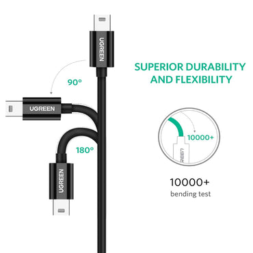UGREEN USB-C to Mini USB Male to Male (1m) Thunderbolt 3 Data Sync Type C Cable for MacBook 2015/2016, iMac Pro, 2016 MacBook Pro and Chromebook Pixel to MP3 Players, Dash Cams, Action Camera & Digital Cameras | 50445