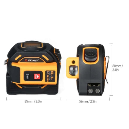 SNDWAY 2-in-1 60 Meters Laser Distance Meter Rangefinder with Self-Locking Measuring Tape Measure | SW-TM60